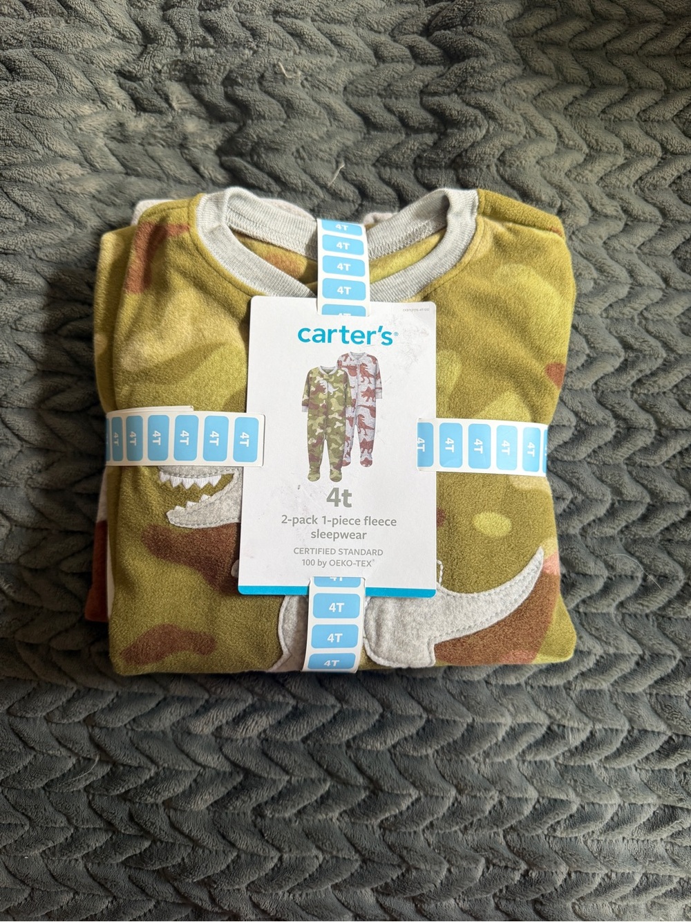 Carter's Brown & Cream Animal Print Fleece Pajama Set